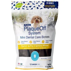 ProDen PlaqueOff System Mini Dental Chews Peanut Butter & Banana Flavor for Dogs - 12 oz
