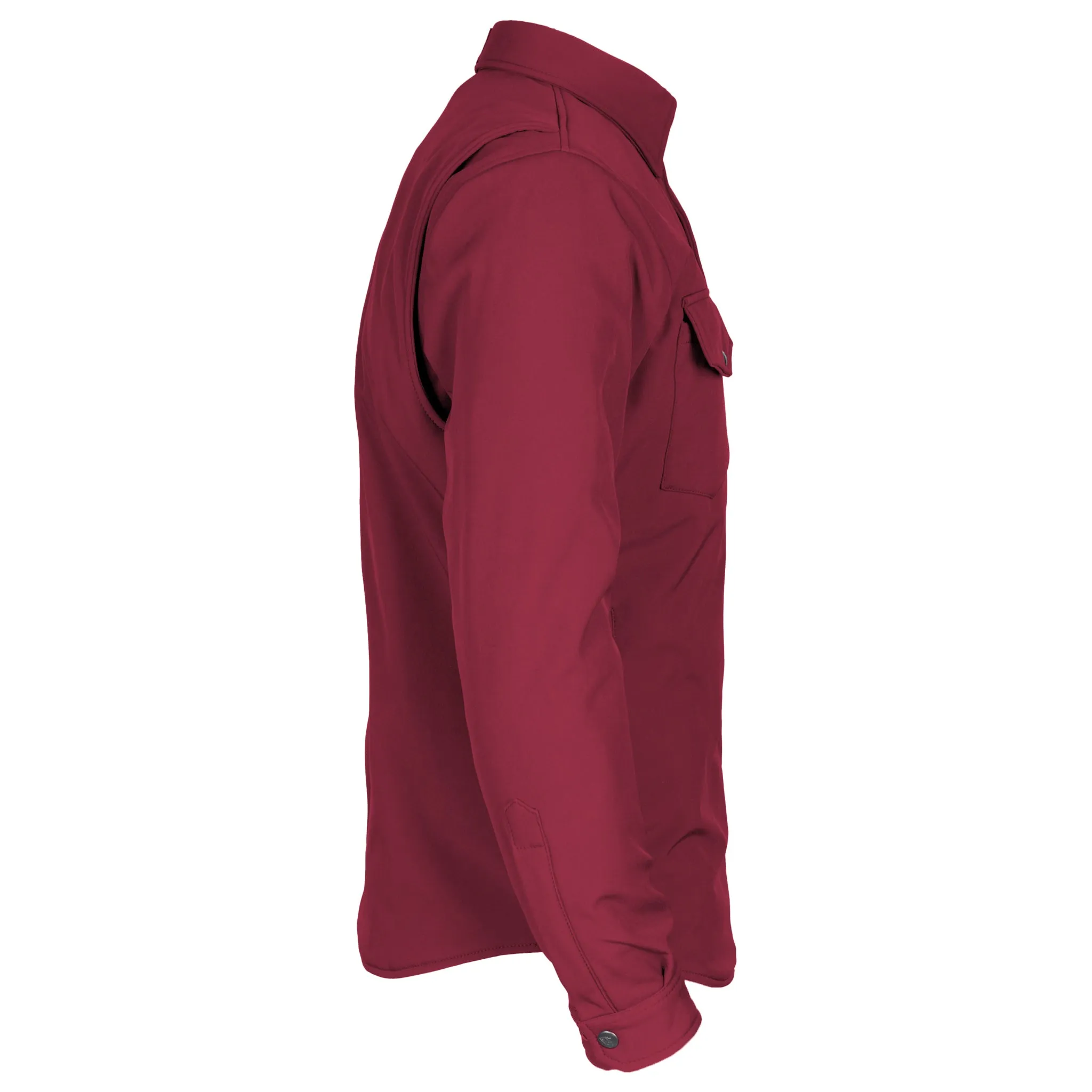 Protective SoftShell Winter Jacket for Men - Red Maroon Matte with Pads