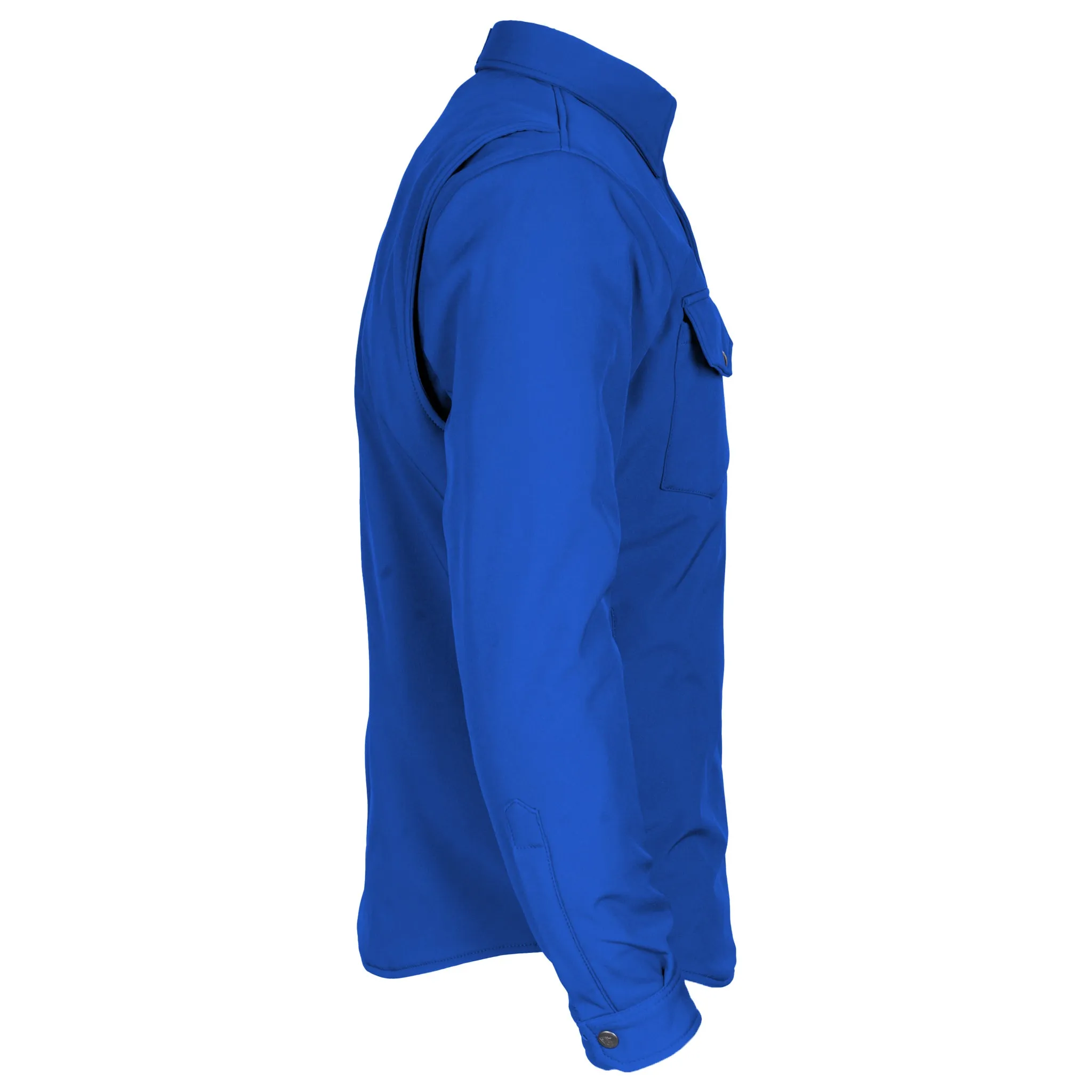 Protective SoftShell Winter Jacket for Men - Royal Blue Matte with Pads