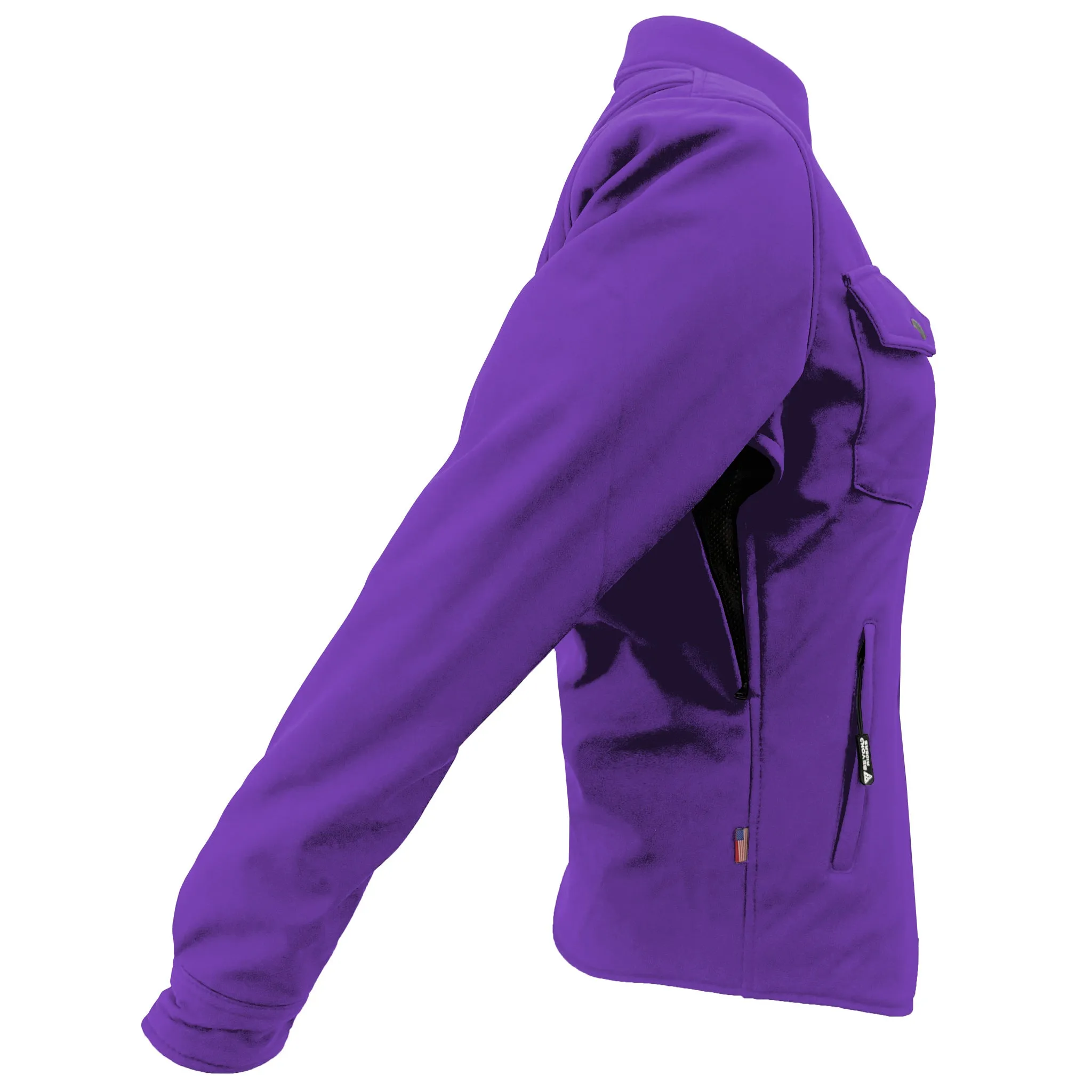 Protective SoftShell Winter Jacket for Women – Purple Matte with Pads