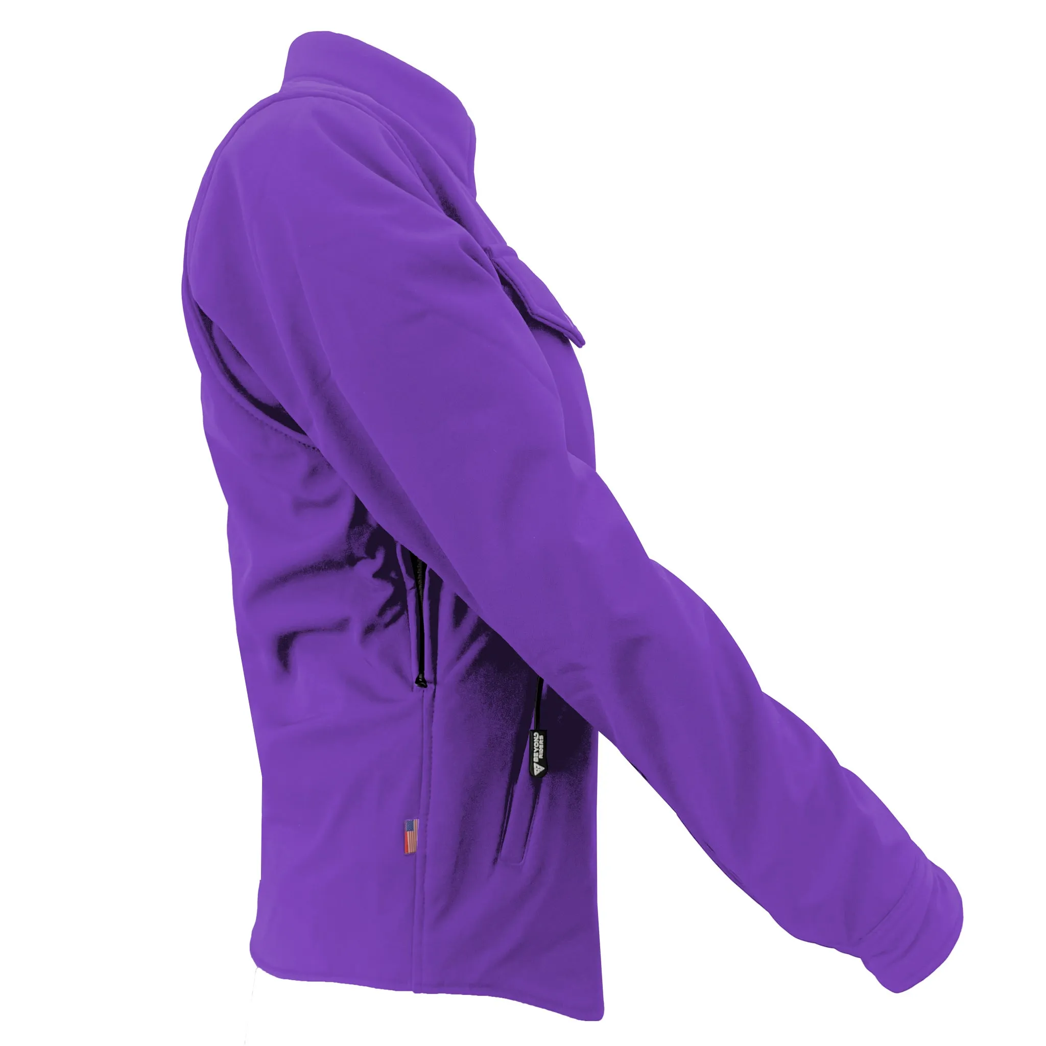 Protective SoftShell Winter Jacket for Women – Purple Matte with Pads