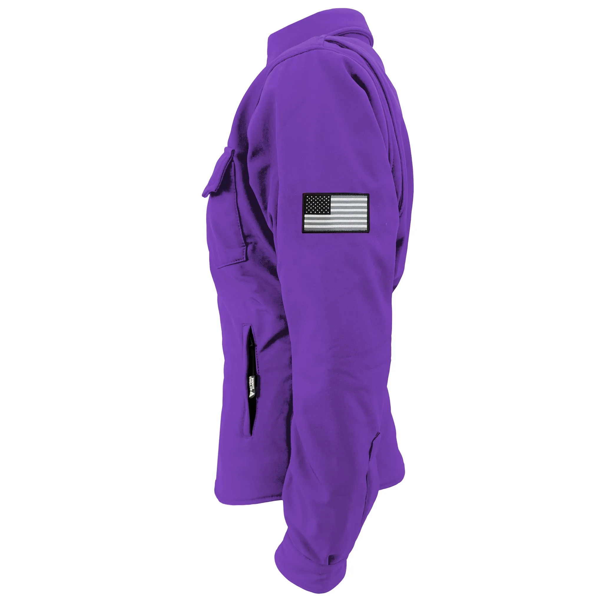 Protective SoftShell Winter Jacket for Women – Purple Matte with Pads