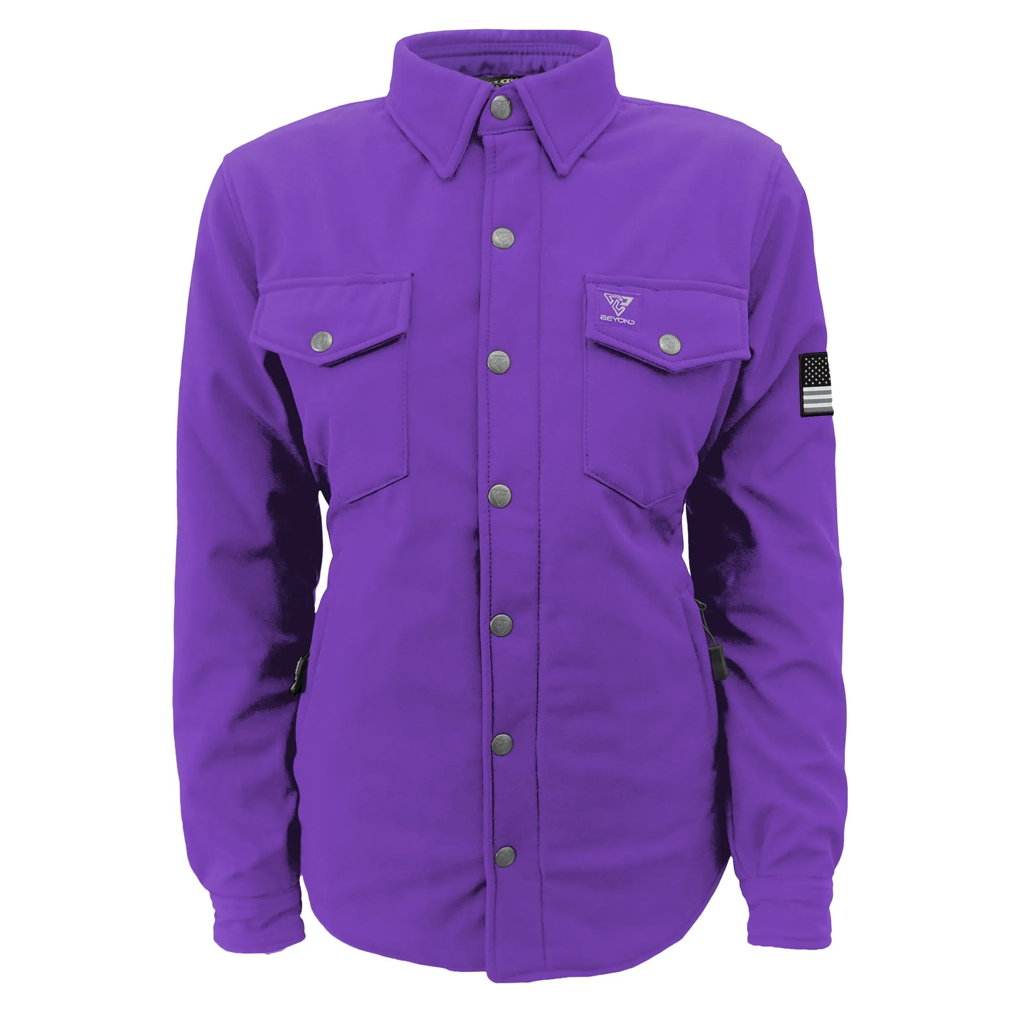 Protective SoftShell Winter Jacket for Women – Purple Matte with Pads