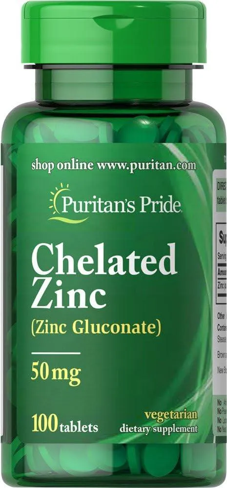 Puritan's Pride Zinc 50 mg-100 Caplets