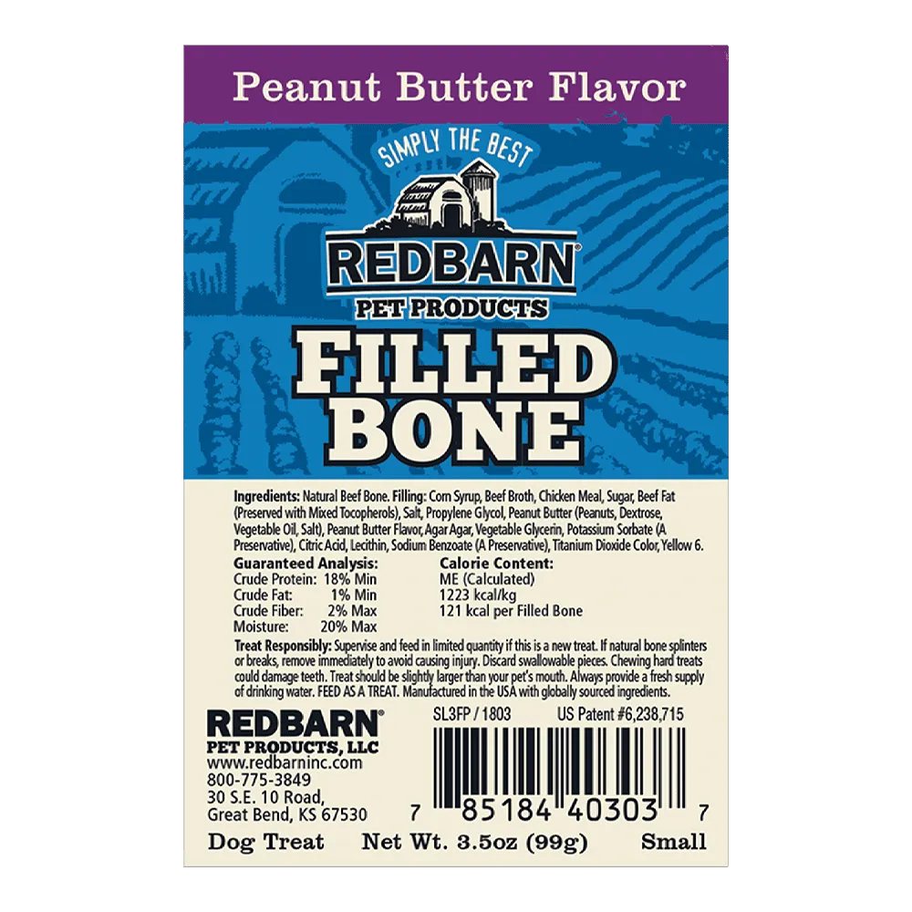 Redbarn Large Peanut Butter Filled Bone For Dogs