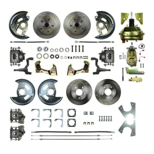 Right Stuff Detailing 4 Wheel Power Disc Conversion Brake System Complete 1 Piston 11.00" Rotors - Offset Hat