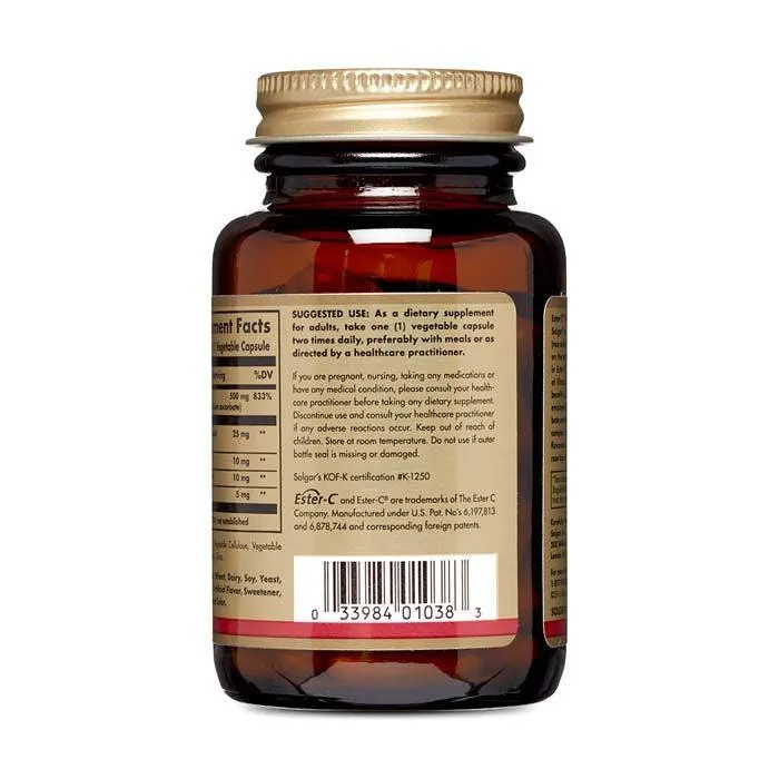 Solgar Ester C Plus 500mg Vitamin C Vegetable capsules 50's