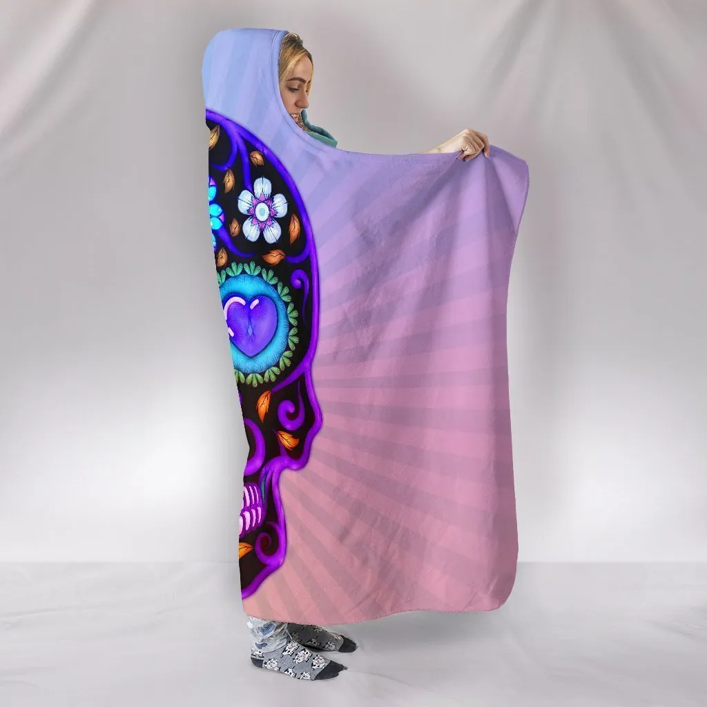 Sugar Skull Lover Hooded Blanket for Lovers of Sugar Skulls