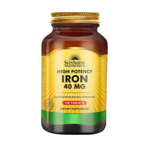Sunshine Nutrition High Potency Iron 40 Mg Tabs 100s