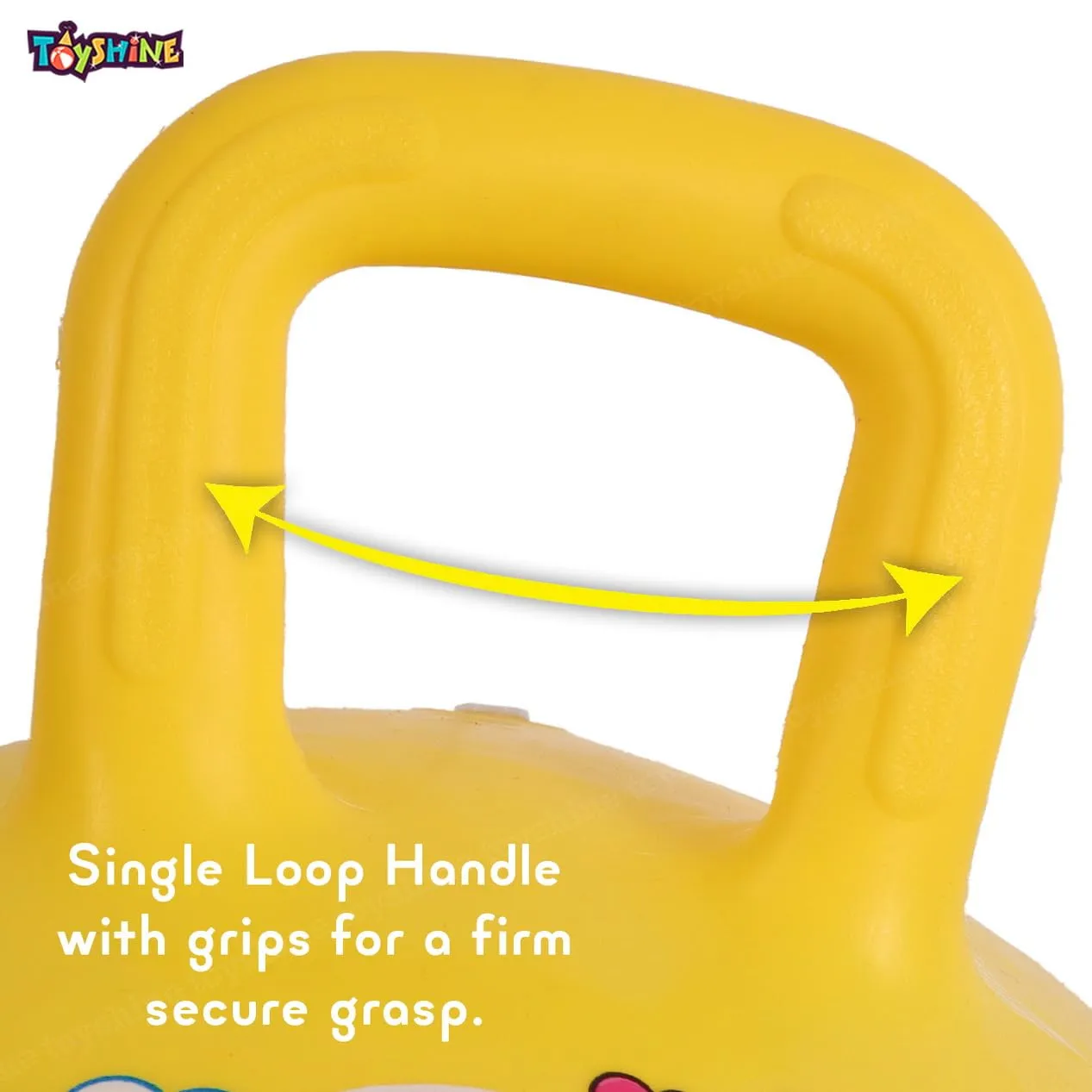 Toyshine Hopper Ball 45cm for Kids Ages: 3-6 Inflatable Hopping Balls Jumping Therapy Ball Toys Sit and Bounce Ball with Handle - Yellow