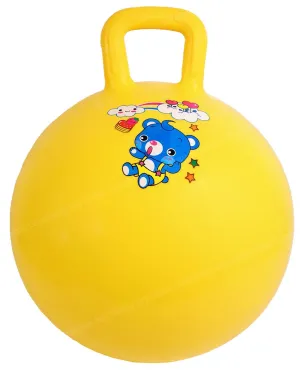 Toyshine Hopper Ball 45cm for Kids Ages: 3-6 Inflatable Hopping Balls Jumping Therapy Ball Toys Sit and Bounce Ball with Handle - Yellow