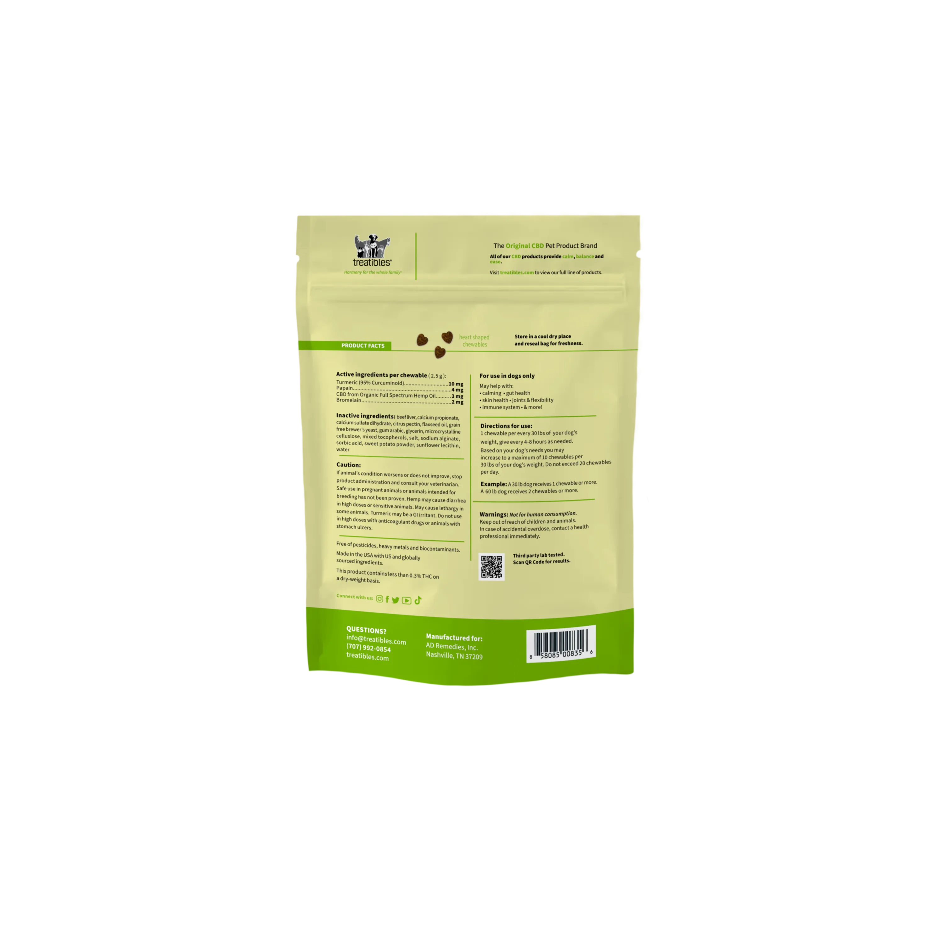 Treatibles® FOR DOGS: 3MG CBD SOFT CHEWS BEEF