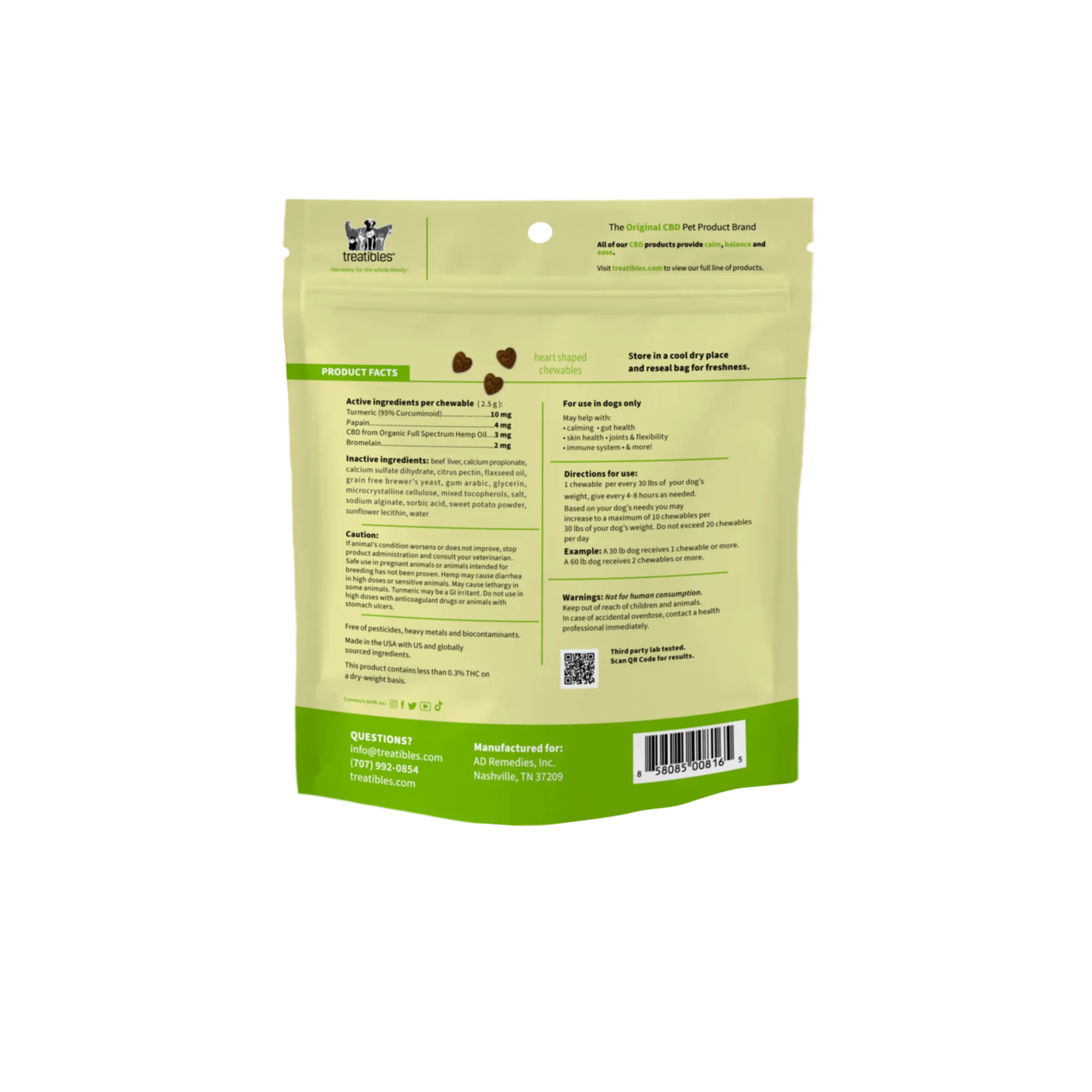Treatibles® FOR DOGS: 3MG CBD SOFT CHEWS BEEF