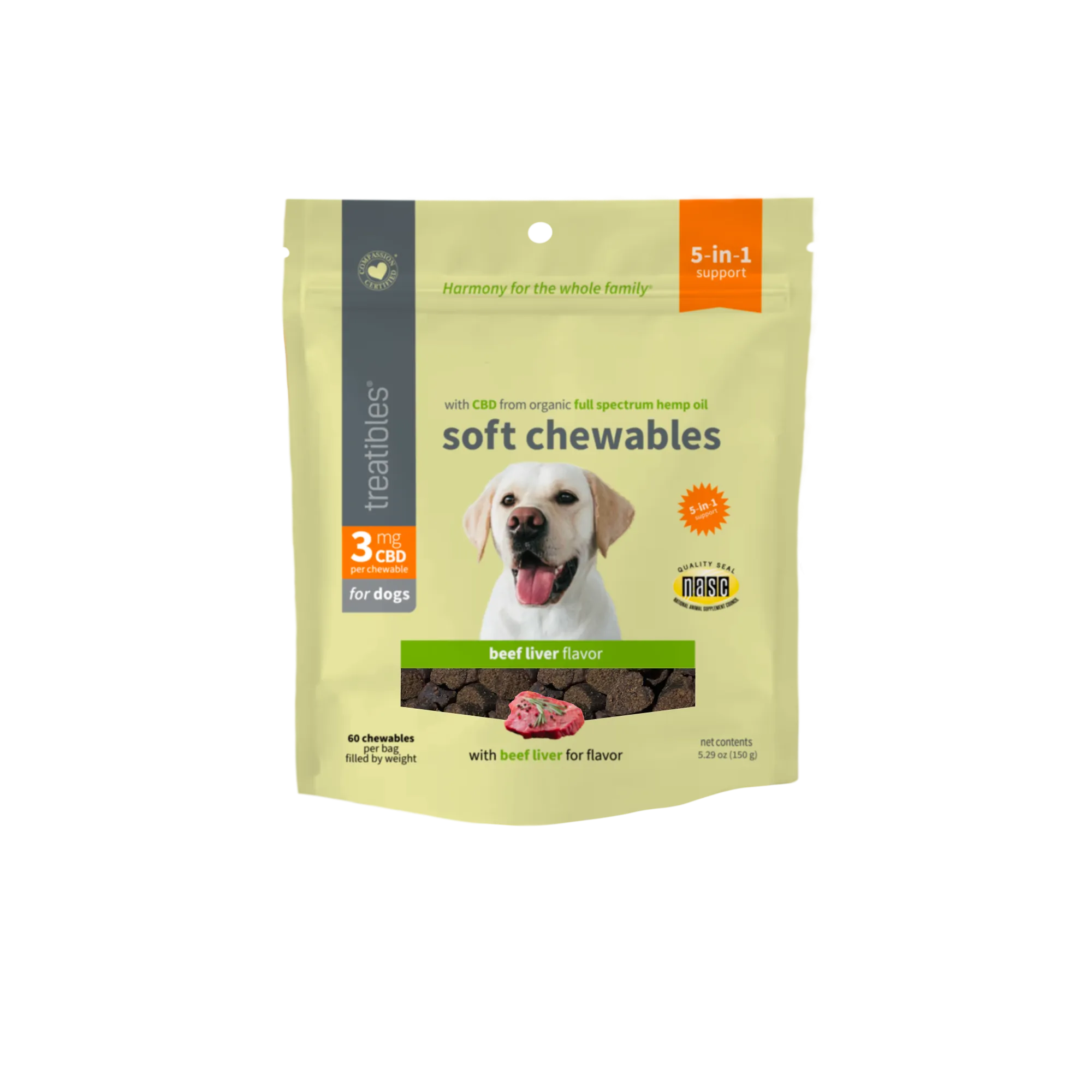 Treatibles® FOR DOGS: 3MG CBD SOFT CHEWS BEEF