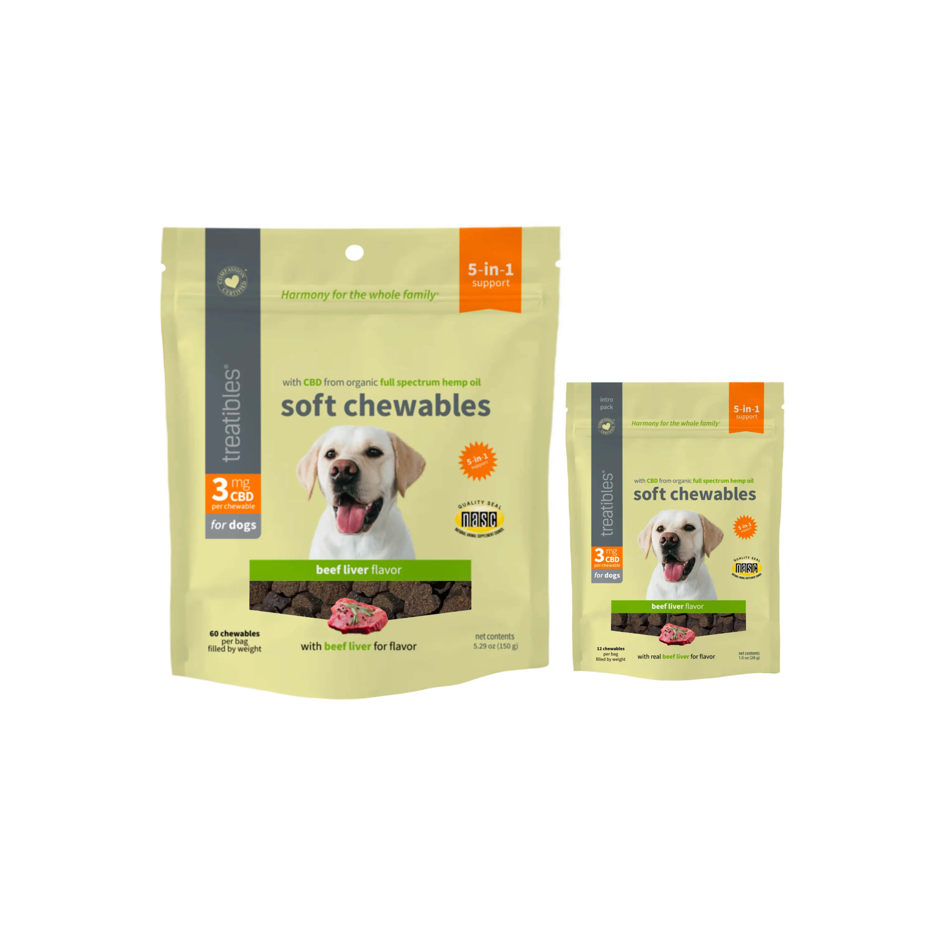 Treatibles® FOR DOGS: 3MG CBD SOFT CHEWS BEEF