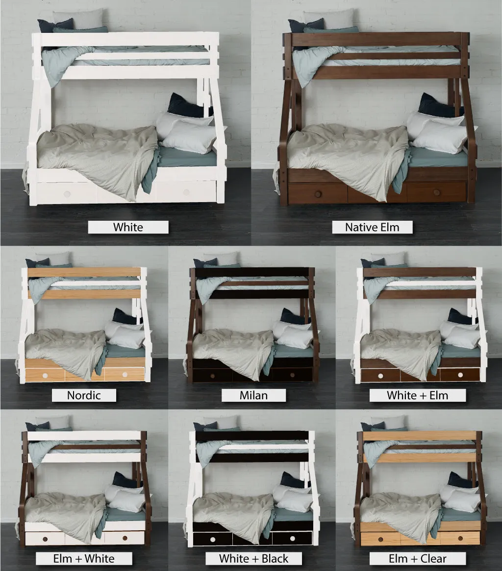 Treble Bunk Bed with Under Bed Drawers
