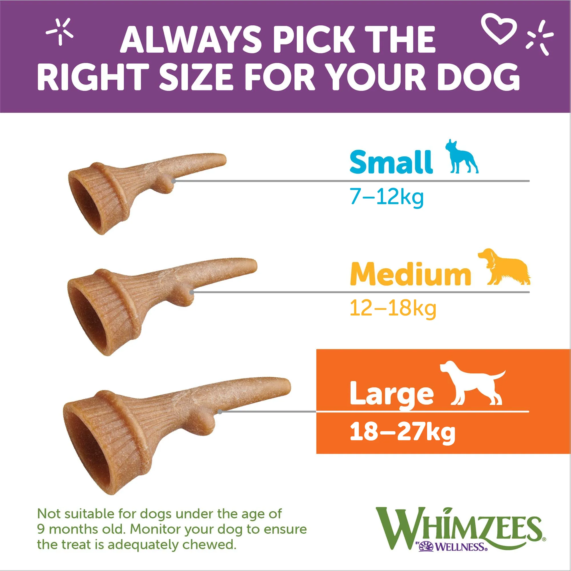 Whimzees Dog Dental Treats Occupy Antlers Large Value Bag 6 Pack
