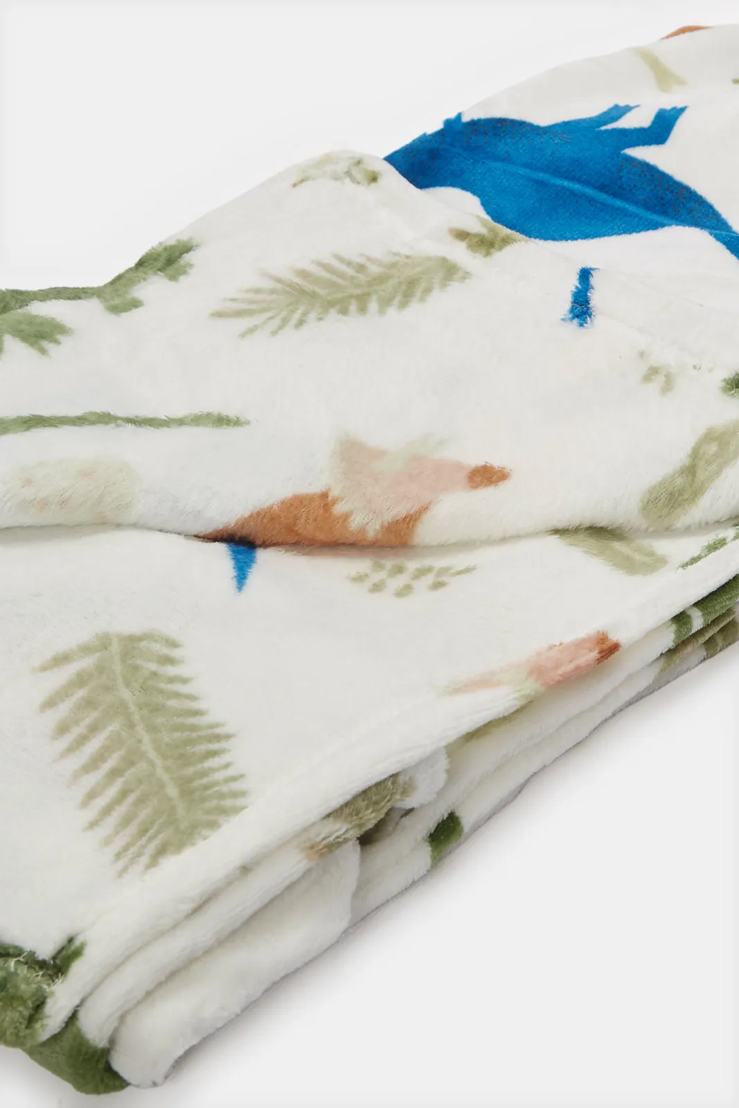 White Dinosaur Printed Kids Blanket