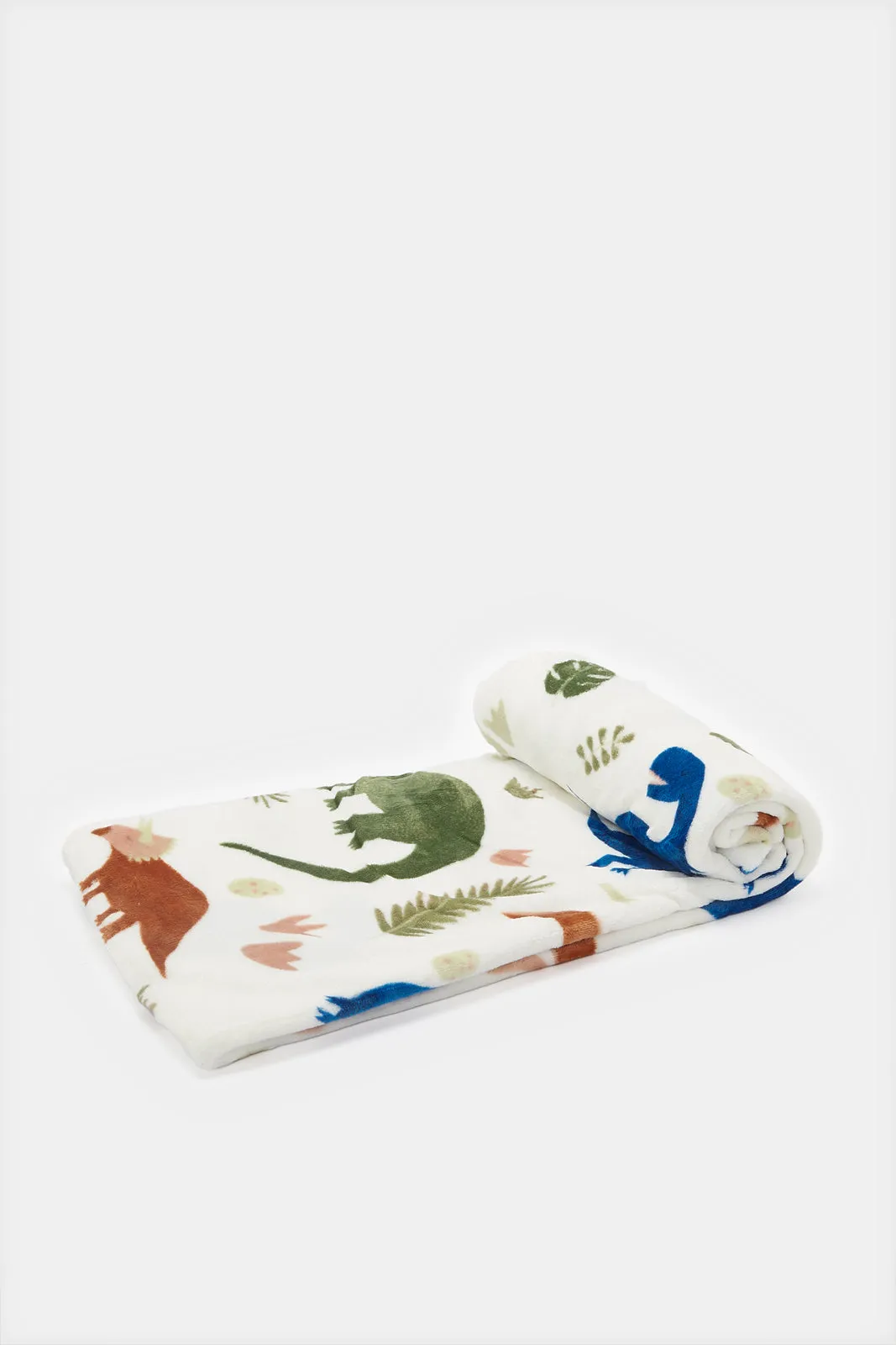 White Dinosaur Printed Kids Blanket