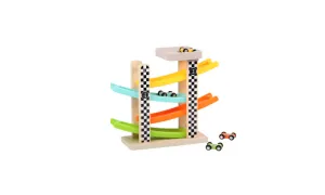 Wooden Fun Four-Track Gliding Car Toy