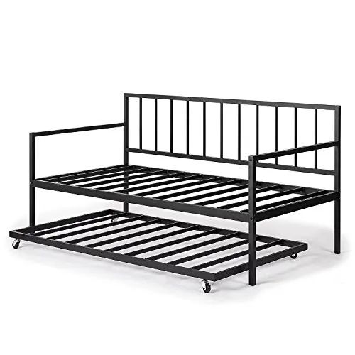 ZINUS Eden Metal Daybed with Trundle / Mattress Foundation with Steel Slat Support / Easy Assembly, Twin
