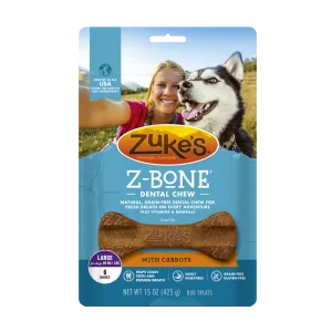 Zukes Z-Bones Grain Free Clean Carrot Crisp Dental Dog Treats